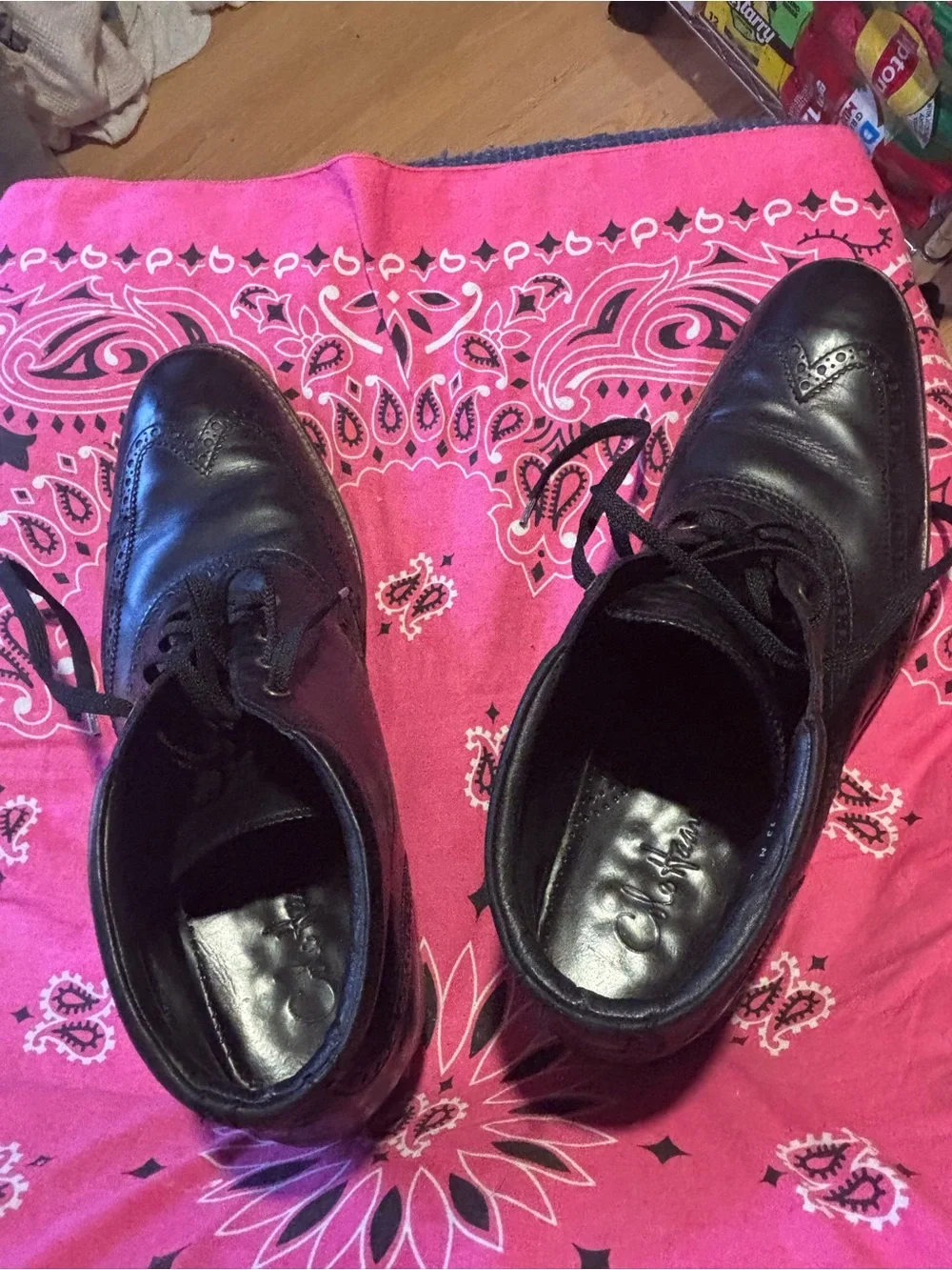 Men's Cole Haan &Nike collab Black Leather Wingtip Lace-Up Boots size13